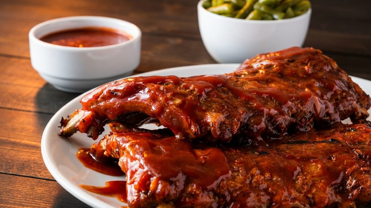 Fall-off-the-bone ribs and crispy chicken