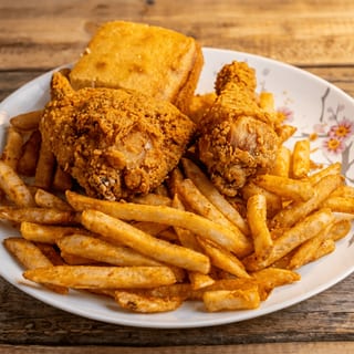#1: 2pc Chicken, Side, Soda & Cornbread