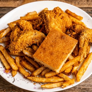 #3: 3pc Wings, Side, Soda & Cornbread