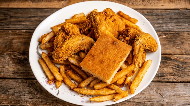 #3: 3pc Wings, Side, Soda & Cornbread.