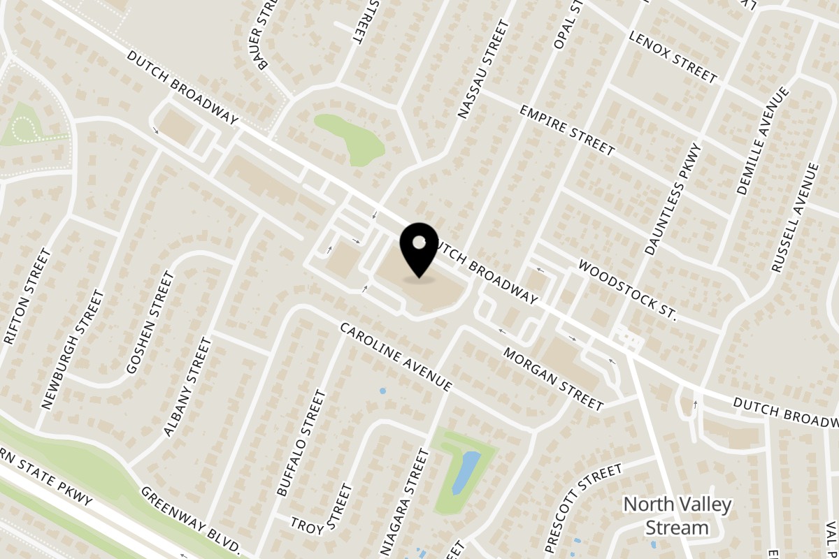 Map showing the location of Wings 'n Things Elmont on 1717 Dutch Broadway in Elmont