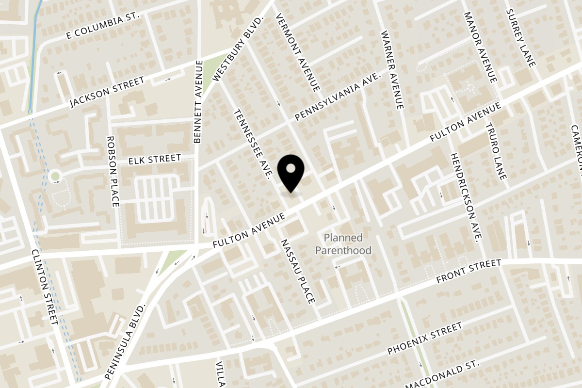 Map showing the location of Wings 'n Things Hempstead on 519 Fulton Ave in Hempstead
